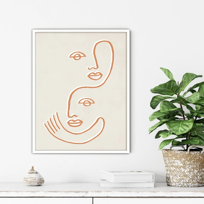 تابلو آتریسا طرح لاین آرت مدرن مدل ATFL64 فریم سفید