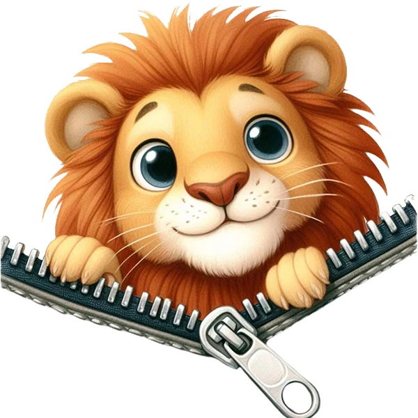 استیکر پارچه و لباس پاد آفرین طرح شیر کارتونی بامزه کد 702