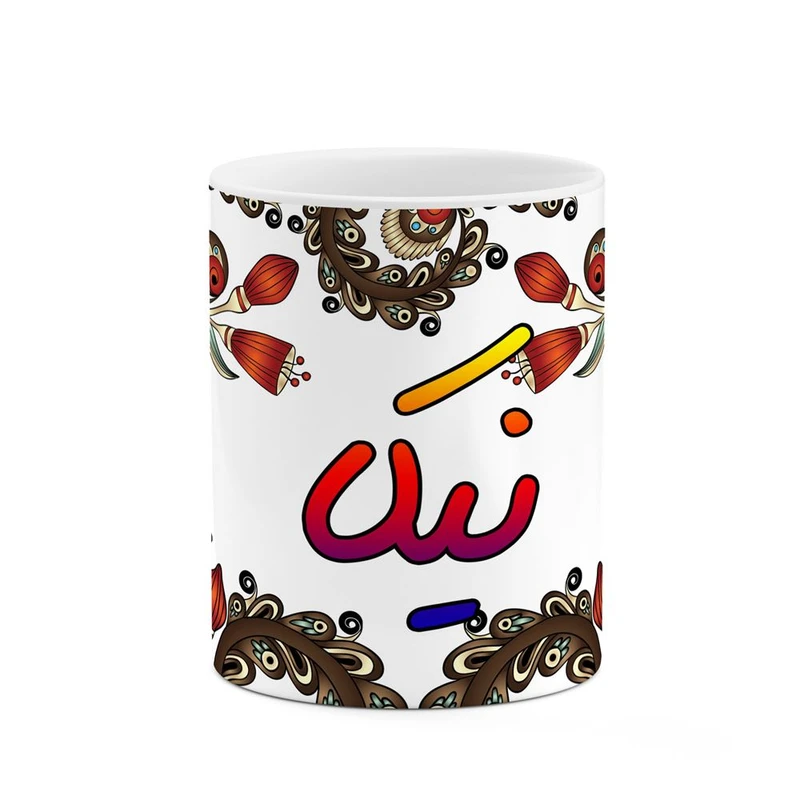 ماگ کاکتی مدل اسم نیکا طرح سنتی گل و بته کد mgh48150
