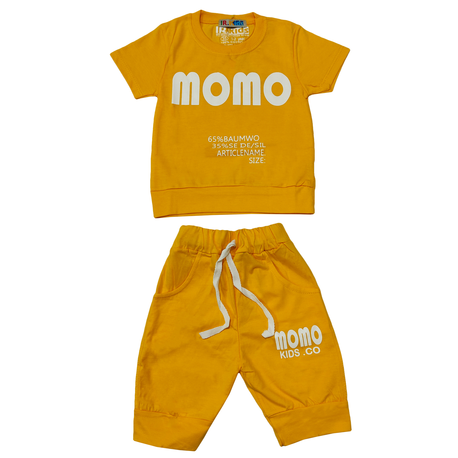ست تی شرت و شلوارک پسرانه مدل momo کد 02ylw