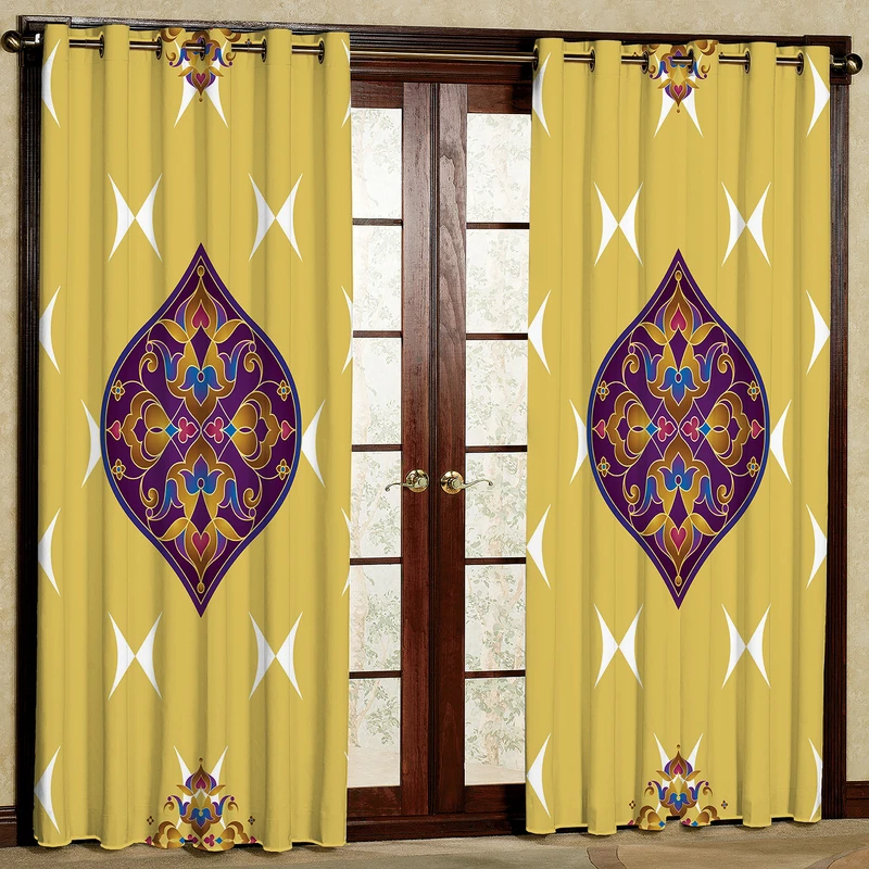 پرده مدل طرح دار خورشیدی هازان پانچی کد 1257a سایز 140x200 سانتی متر