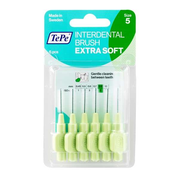 مسواک بین دندانی ته‏‌ په مدل ExtraSoft با برس بسیار نرم سایز 5 بسته 6 عددی