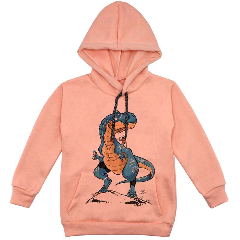 هودی پسرانه مدل دانیاسور F50 رنگ گلبهی