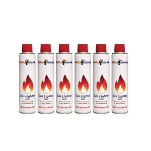 گاز فندک دوپلی کالر مدل REFILL حجم 300 میلی لیتر مجموعه 6 عددی