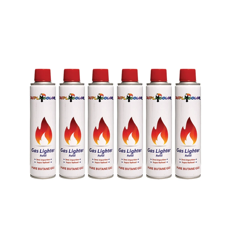 گاز فندک دوپلی کالر مدل REFILL حجم 300 میلی لیتر مجموعه 6 عددی