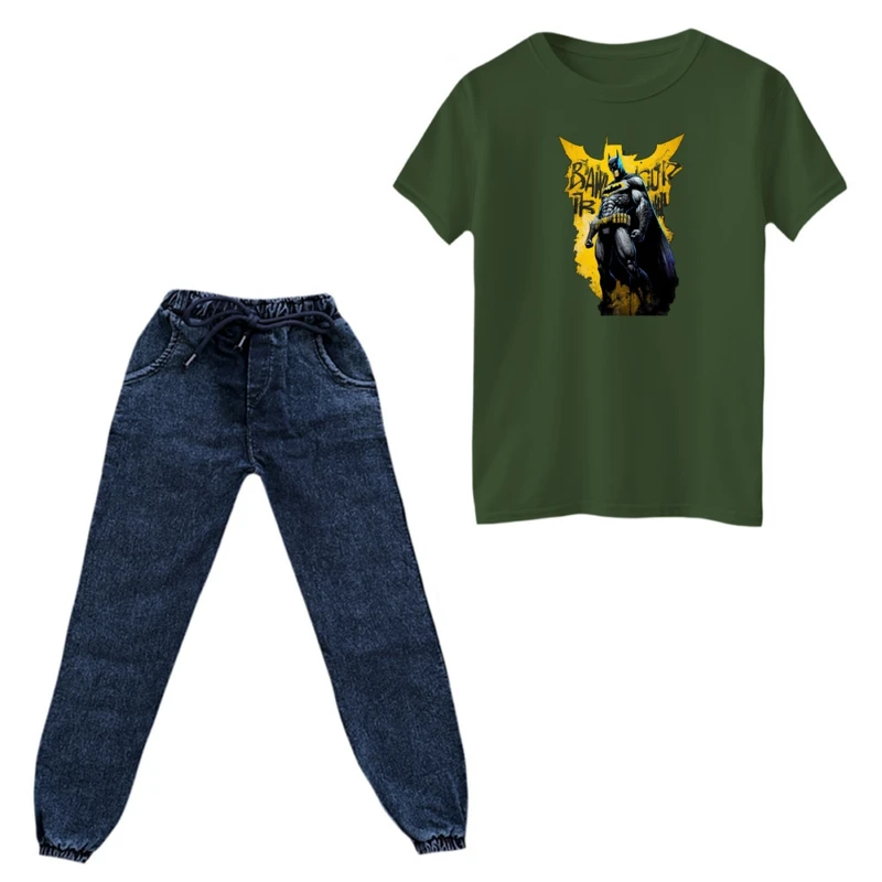 ست تی‌شرت و شلوار پسرانه مدل بتمن کد ۳۳