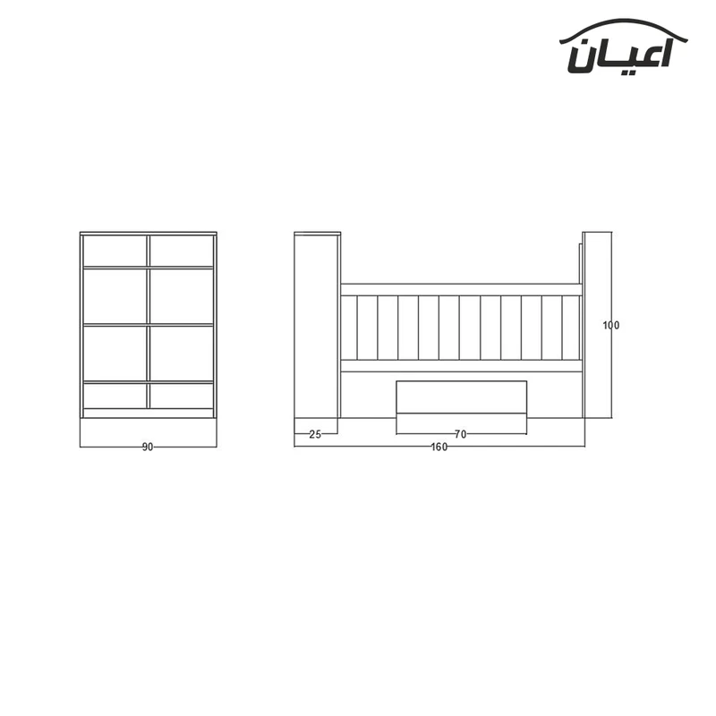 تختخواب کودک اعیان مدل FH340 عکس شماره 7