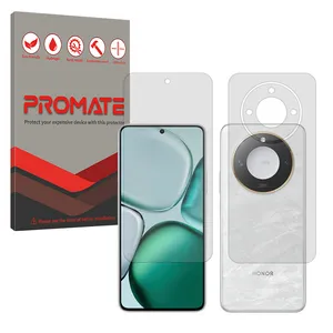 Promate Resistant model transparent screen protector suitable for Honor X9c Smart mobile phone along with the back protector