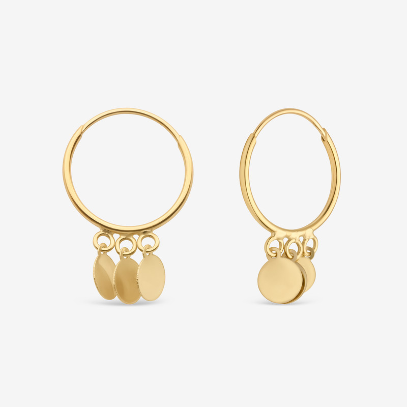 گوشواره حلقه‌ای طلا 18 عیار زنانه حافا گلد مدل RP222