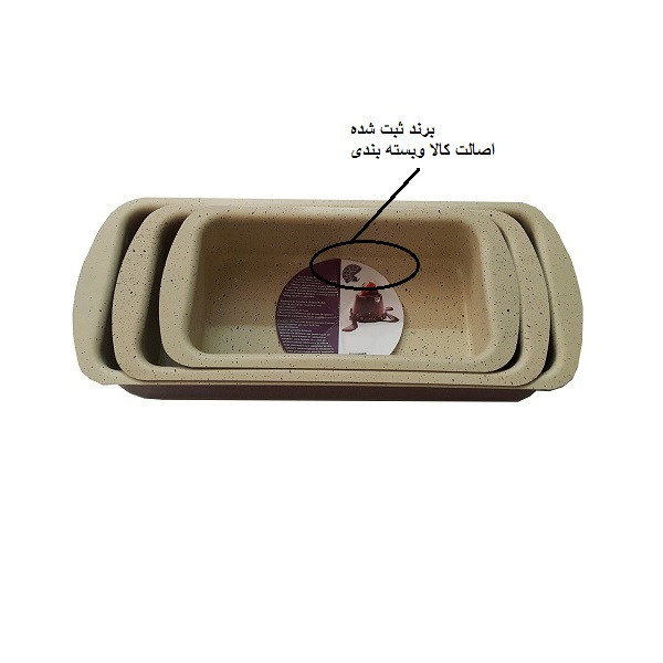 قالب کیک به گز مدل لوف مستطیل مجموعه 3 عددی