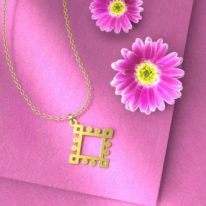 گردنبند طلا 18 عیار زنانه مدوپد مدل هندسی کد F3-1-1246