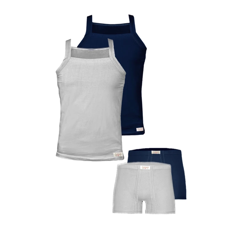 ست شورت و زیرپوش مردانه پنبینه مدل نخ پنبه خالص صادراتی مجموعه 2 عددی