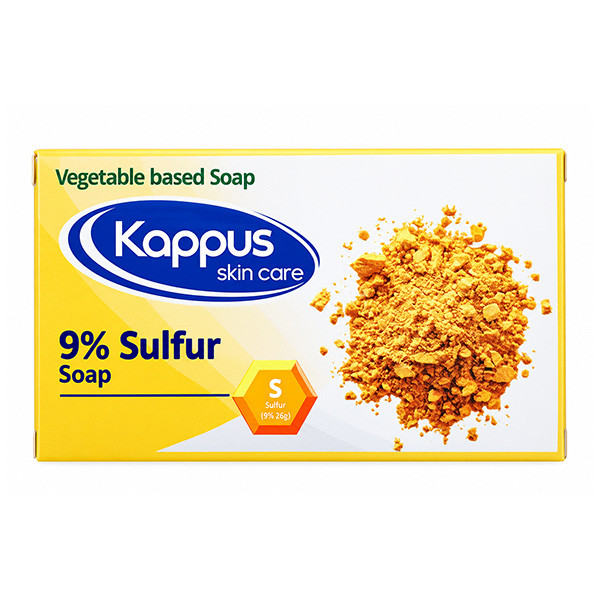 صابون شستشو ضد جوش صورت و بدن کاپوس اسکین کر مدل Sulfur 9% مناسب برای پوست چرب و مستعد جوش وزن 100 گرم