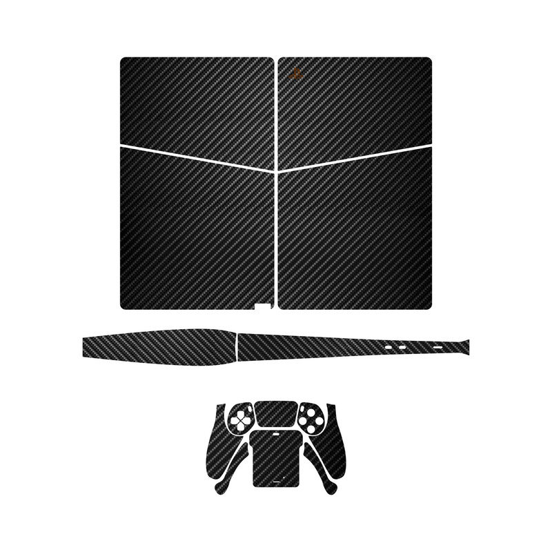 برچسب کنسول و دسته بازی PS5 Slim Digital Edition ماهوت مدل Shine Carbon Fiber