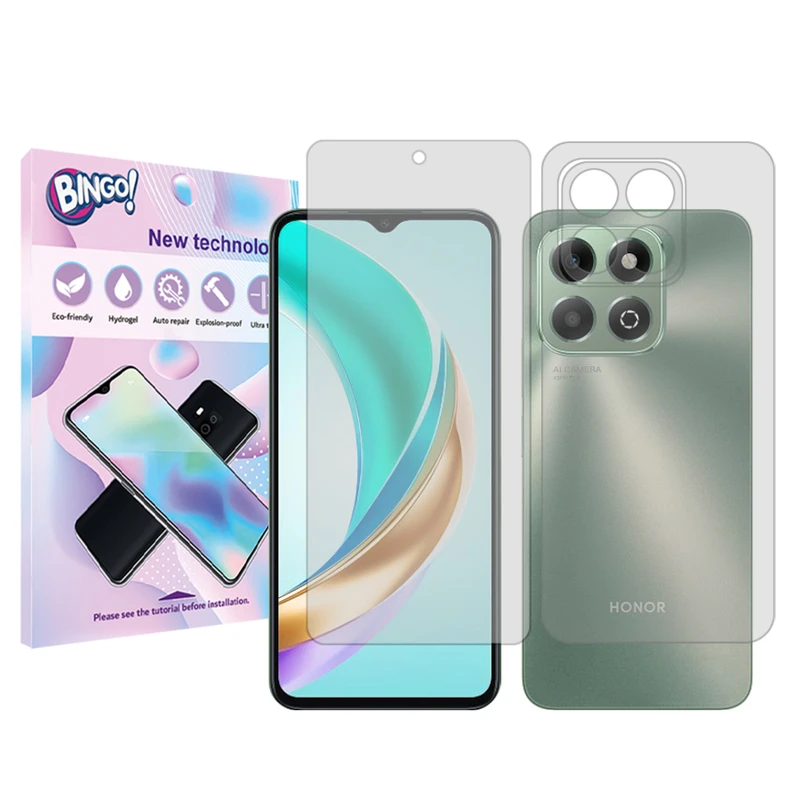 محافظ صفحه نمایش شفاف بینگو مدل Tough مناسب برای گوشی موبایل آنر X6b به همراه محافظ پشت گوشی