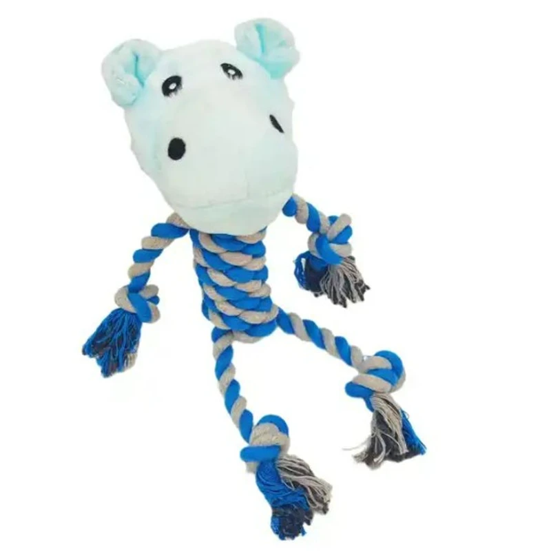 اسباب بازی سگ و گربه مدل اسب آبی طنابی