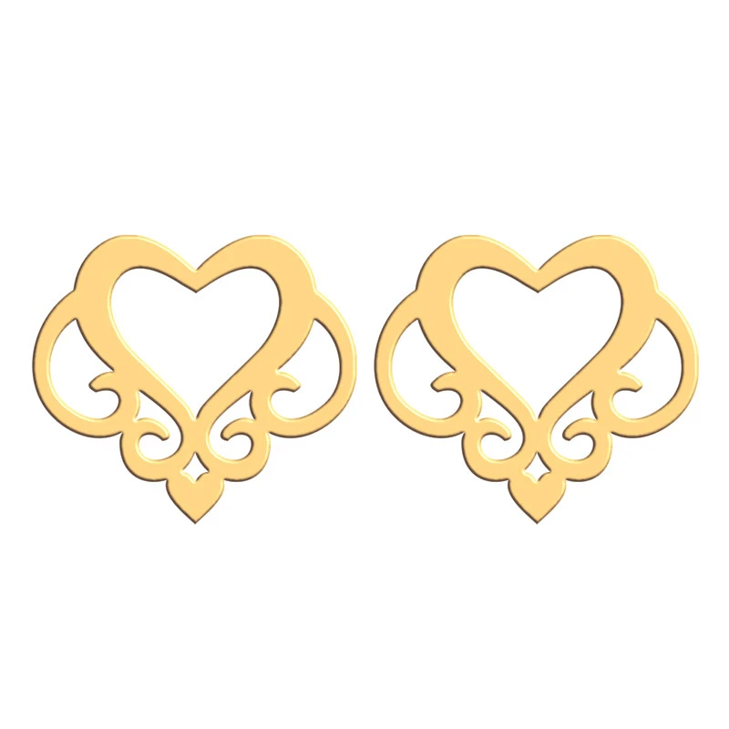 گوشواره طلا 18 عیار زنانه فرشته مدل طرح قلب کد WEL-000361