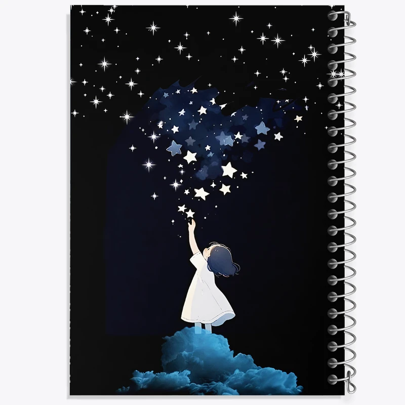 دفتر مشق 100 برگ خندالو طرح دختر و ستاره کد F7280