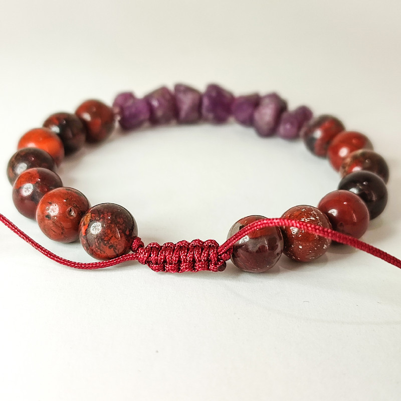 دستبند مدل یاقوت سرخ و جاسپر طبیعی 324 دستبند مدل یاقوت سرخ و جاسپر طبیعی 324