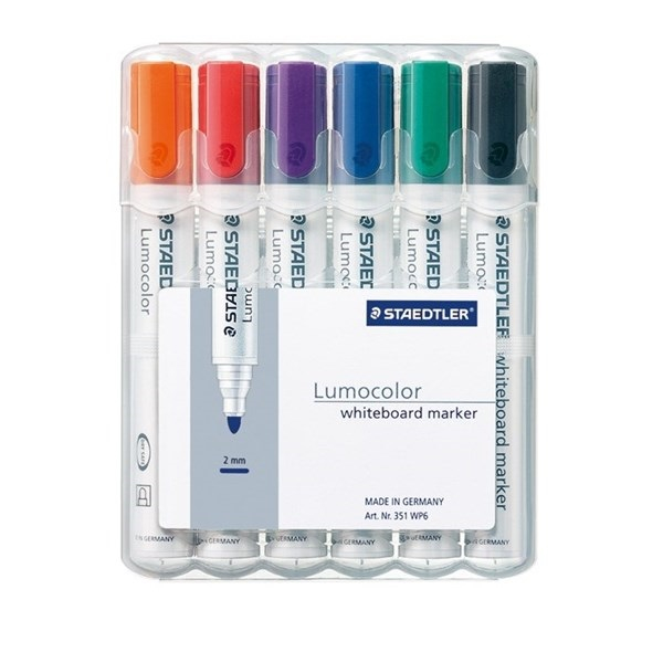 ماژیک وایت برد استدلر مدل Lumocolor بسته 6 عددی