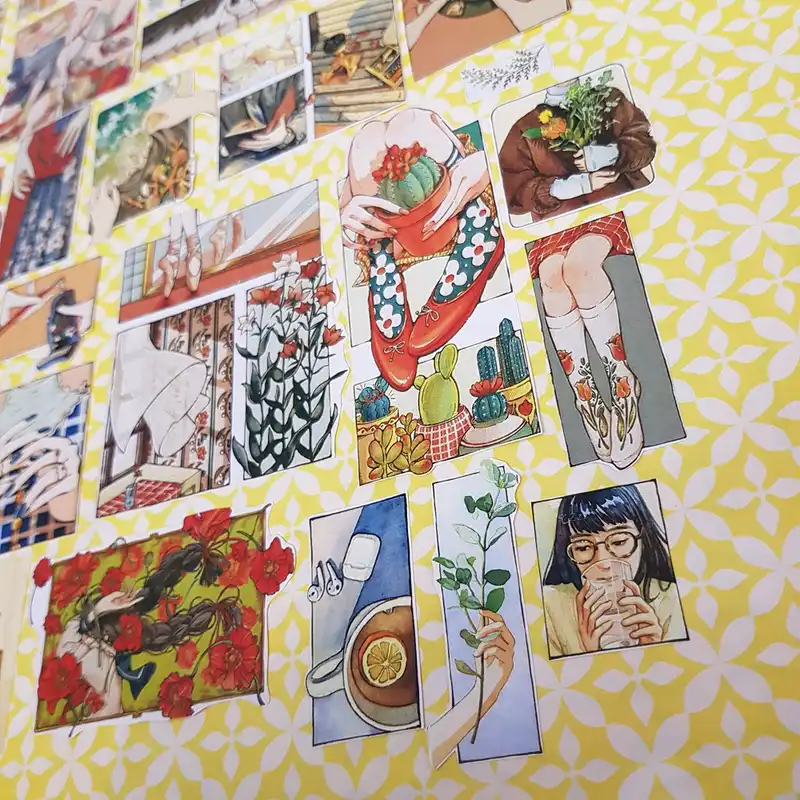 برچسب مدل بولت ژورنال اسکرپ بوک طرح انیمه مجموعه 51 عددی