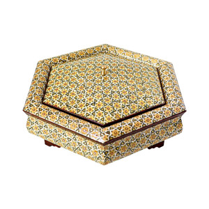 شکلات خوری خاتم کاری مدل 6 ضلعی کد 2410-3f3