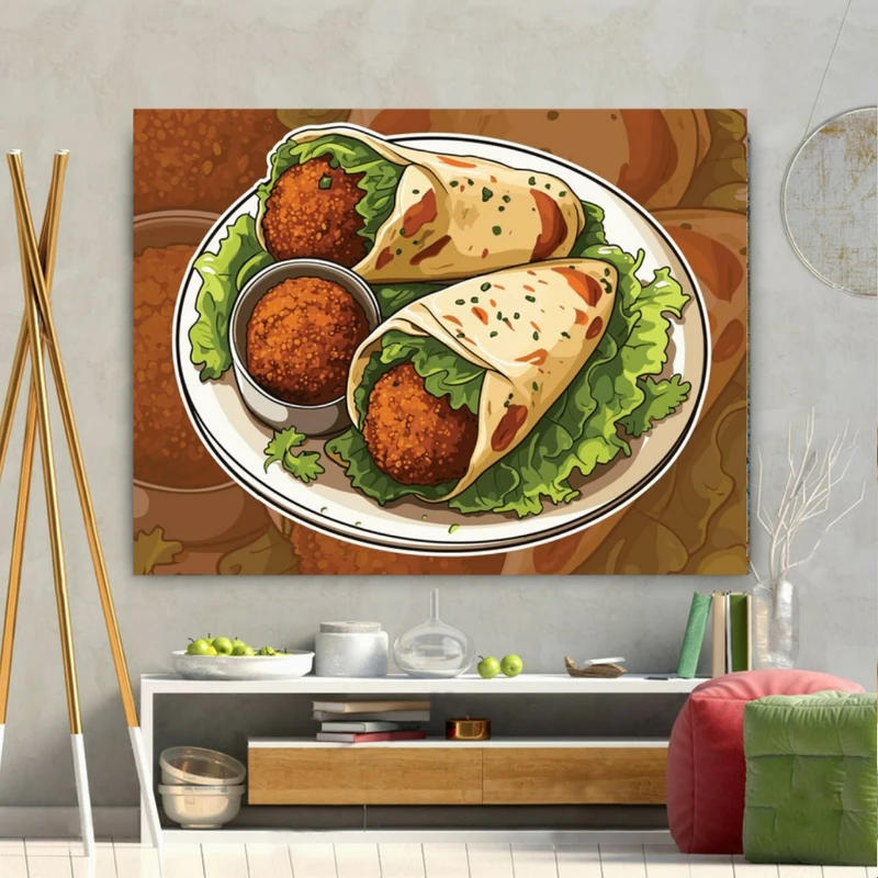  تابلو بوم طرح مخمل فلافل مدل لقمه ای کد GR1303