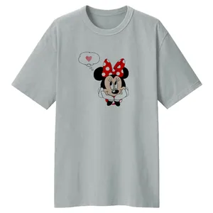 تی شرت لانگ آستین کوتاه زنانه مدل میکی موس کد LL93 رنگ طوسی