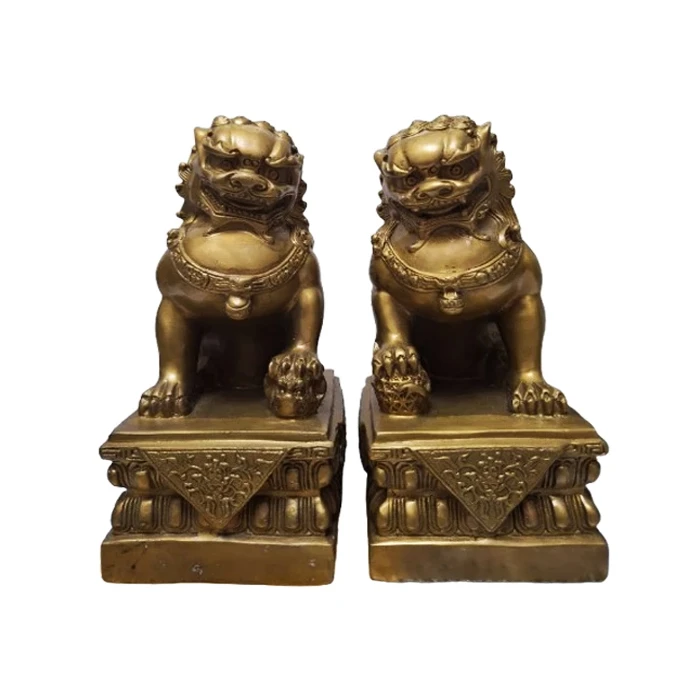 مجسمه برنزی مدل سگ فو کد CHINA 1 بسته 2 عددی