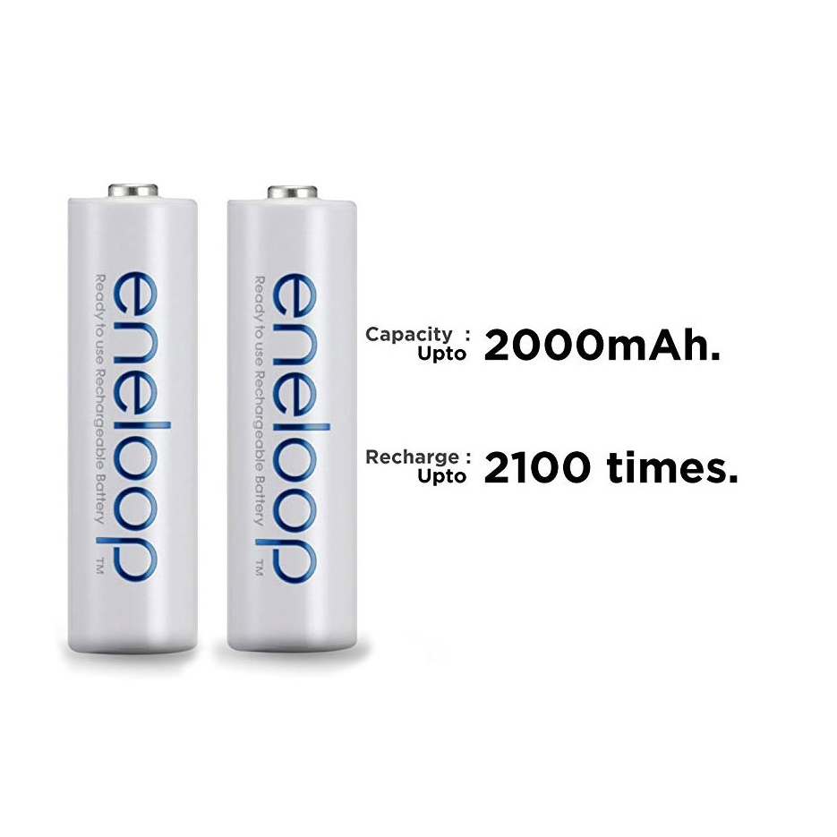 باتری قلمی قابل شارژ پاناسونیک مدل Eneloop بسته 2 عددی