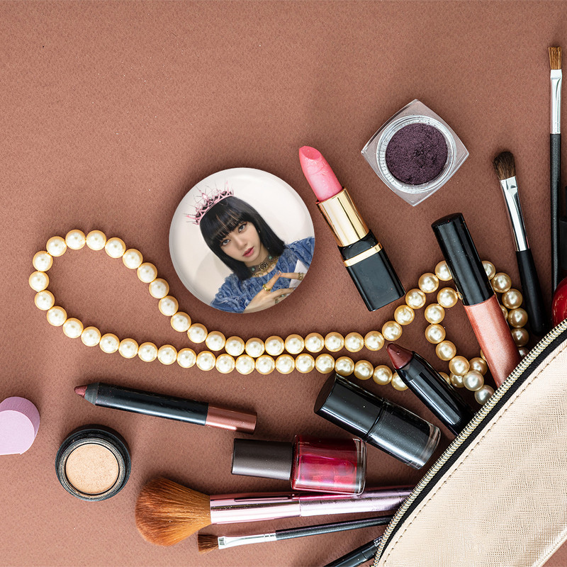 آینه جیبی خندالو مدل لیسا بلک پینک Black Pink  کد 14339