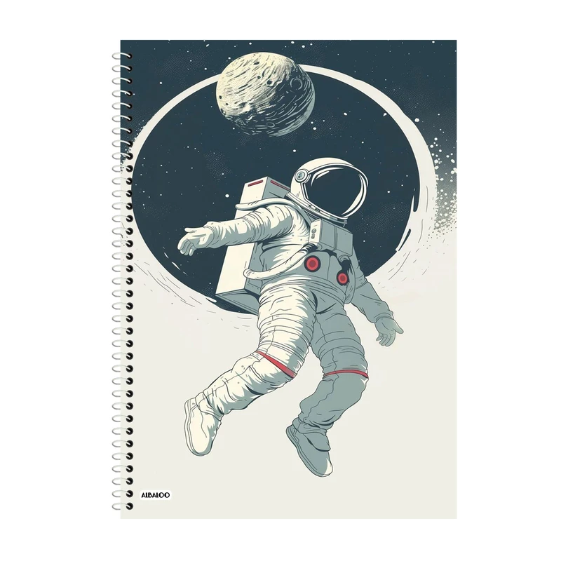 دفتر زبان 50 برگ آلبالو طرح فضانورد کد 2085