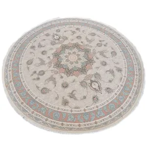 فرش ماشینی رویال گلد مدل گرد کد 2010 زمینه کرم