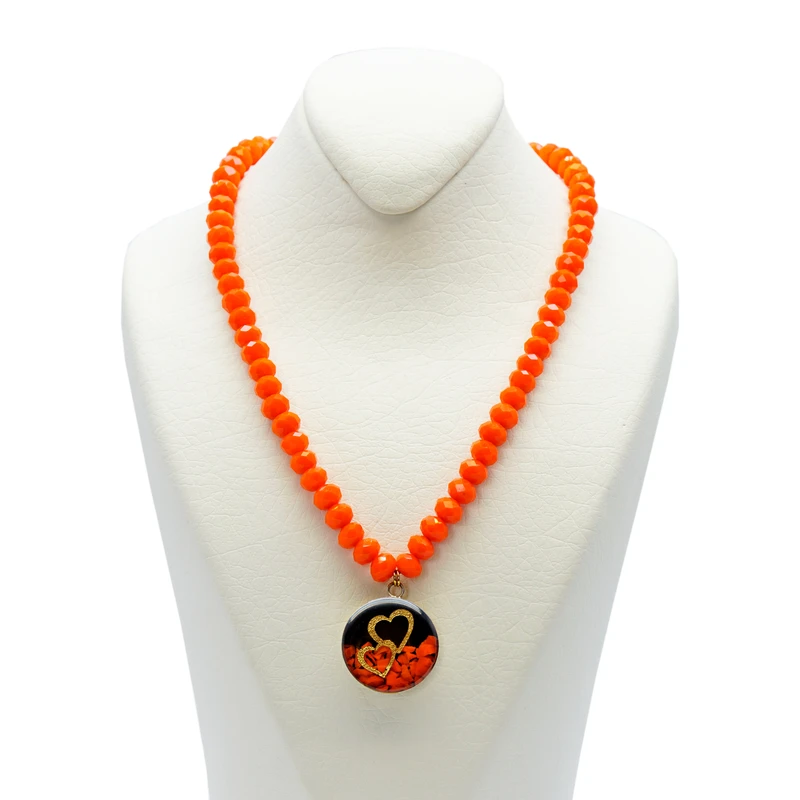 گردنبند زنانه آلتین هنر بزازیان مدل روکش طلا دو قلب