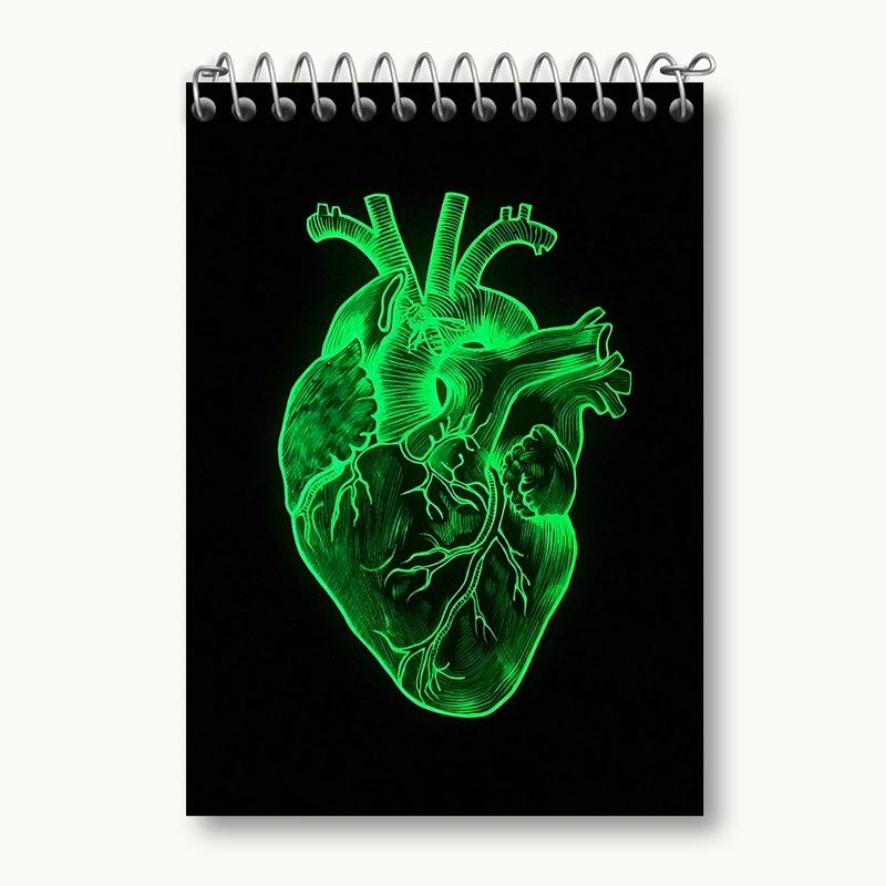 دفتر یادداشت 50 برگ خندالو طرح قلب سبز کد N3604