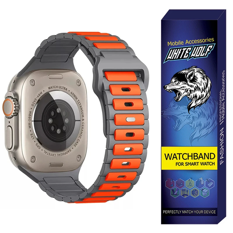 بند وایت ولف مدل Sil-Ripp مناسب برای ساعت هوشمند  اسمارت واچ HK9 Pro / HK9 Pro Plus / HK10 Pro 45mm