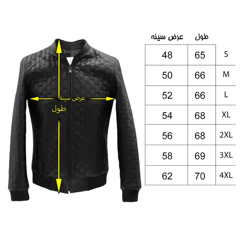 کت چرم مردانه سرزمین چرم مدل هیوا کد 151054 رنگ مشکی