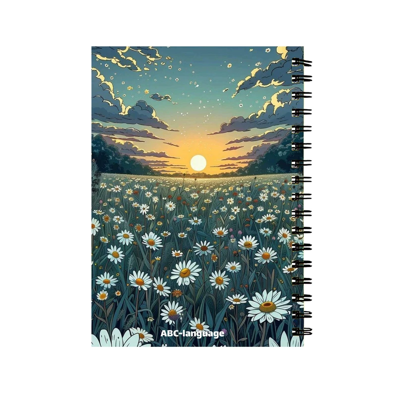 دفتر زبان 60 برگ مدل دشت گل بابونه کد 0125