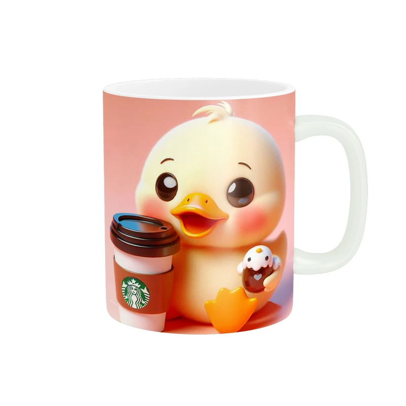 ماگ پاد آفرین طرح اردک فانتزی مدل قهوه استارباکس کد 1310