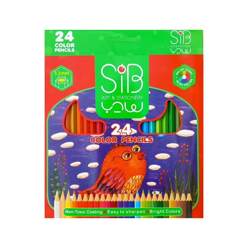 مداد رنگی 24 رنگ سیب مدل جغد کد 3402