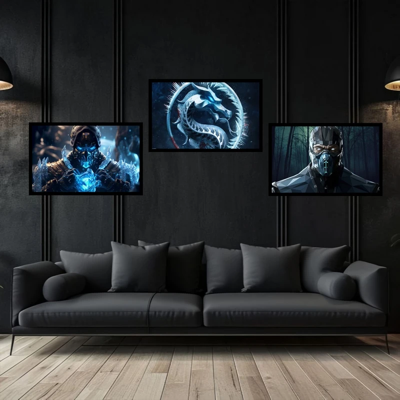 تابلو بکلیت طرح مورتال کمبت  ساب زیرو مدل B-bu3760 مجموعه 3 عددی