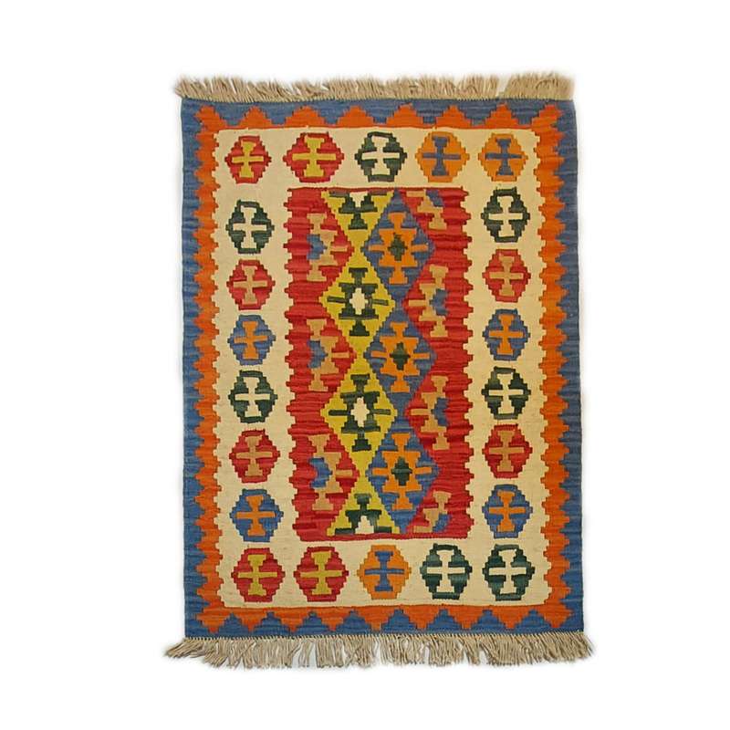 گلیم دستبافت یک متری طرح الوان کد 1258021