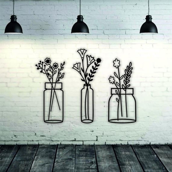 دیوار کوب طرح گلدان مدل s300 مجموعه 3 عددی