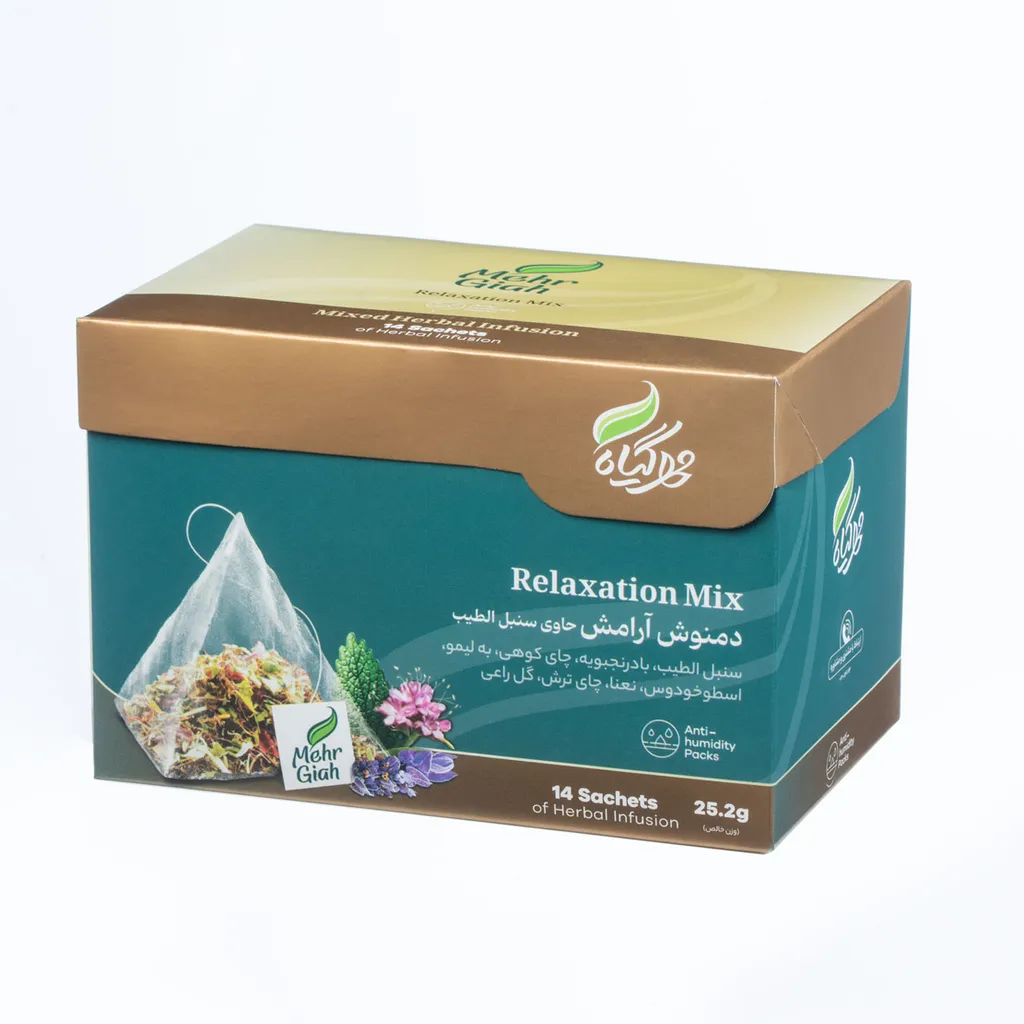 دمنوش گیاهی سنبلطیب مهرگیاه بسته 14 عددی
