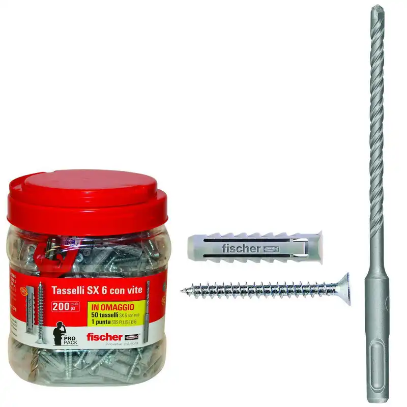 رول پلاک و پیچ فیشر مدل SX6-518955 بسته 400 عددی