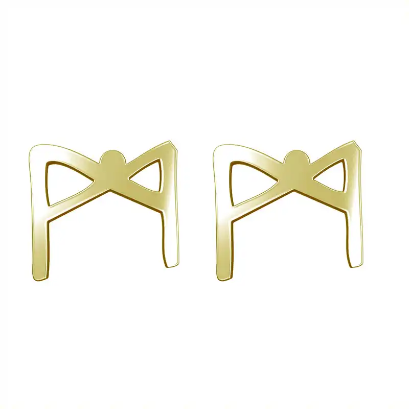 گوشواره طلا 18 عیار زنانه مدوپد مدل هندسی کد GA1-16148