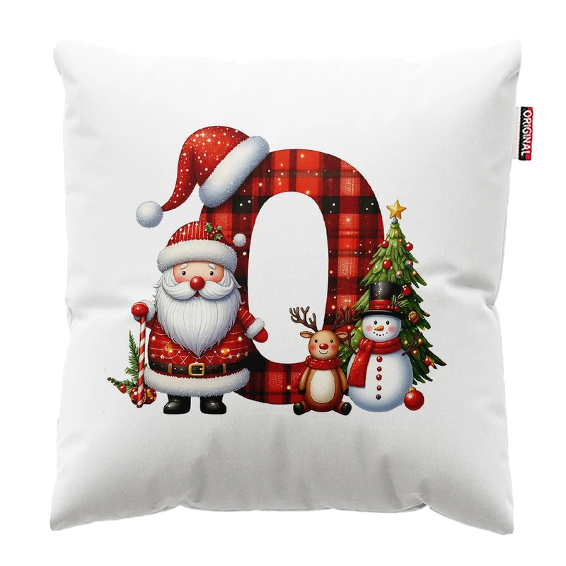 کوسن پاد آفرین مدل کریسمس طرح حرف O کد PK302634 سایز 30*30 سانتی متر 