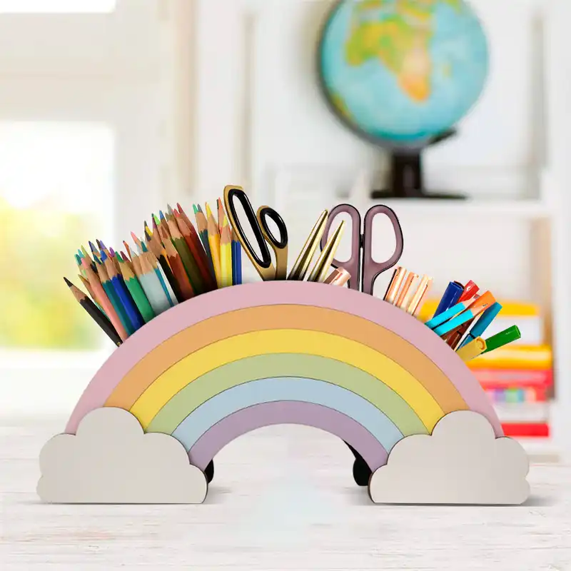 جامدادی رومیزی طرح ابر و رنگین کمان مدل MD040-B