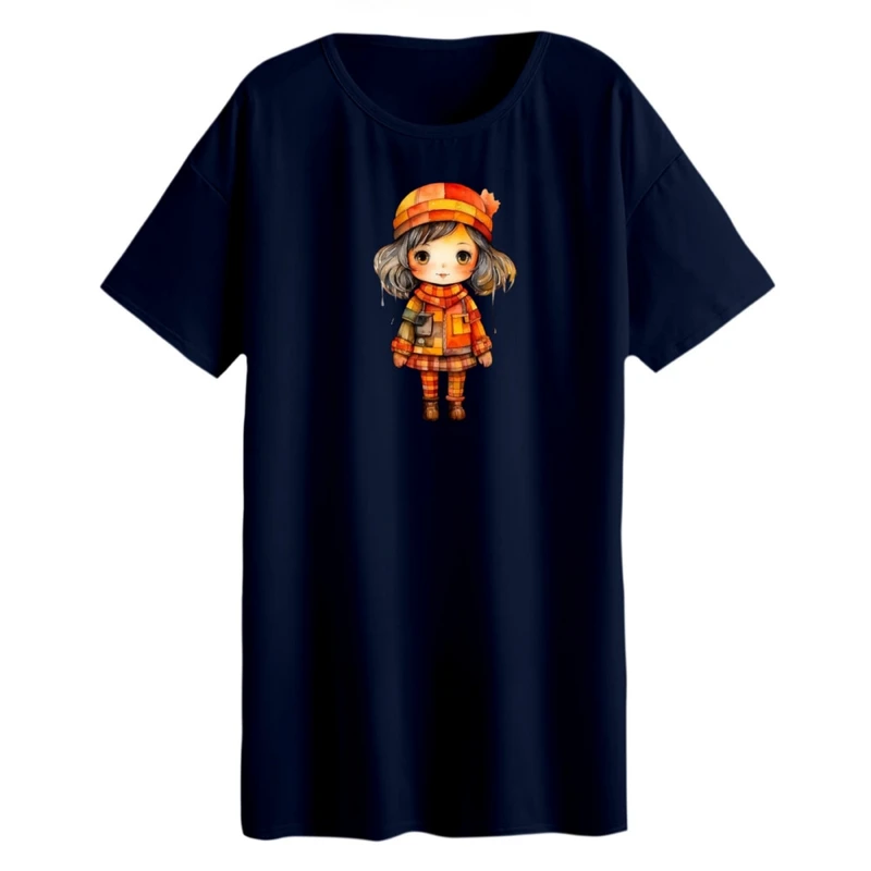 تی شرت لانگ آستین کوتاه زنانه مدل دختر پاییز