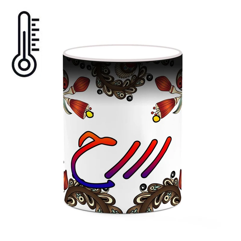 ماگ حرارتی کاکتی مدل اسم رزرخ طرح سنتی گل و بته کد mgh45223